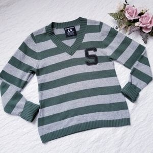 Michigan State Spartans Striped V-Neck Sweater | Angora Blend
